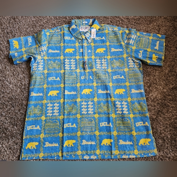 NWT Reyn Spooner Blue UCLA Bruins Cotton Pullover Button Collar Shirt Men's 3XL